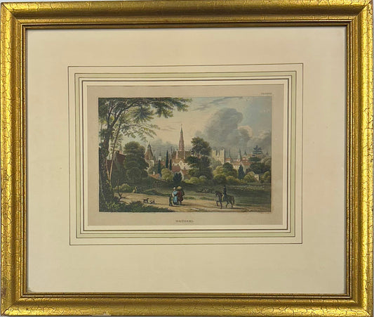 Brussels: Upper Largo & Church, Original Print, 1840 (Framed)