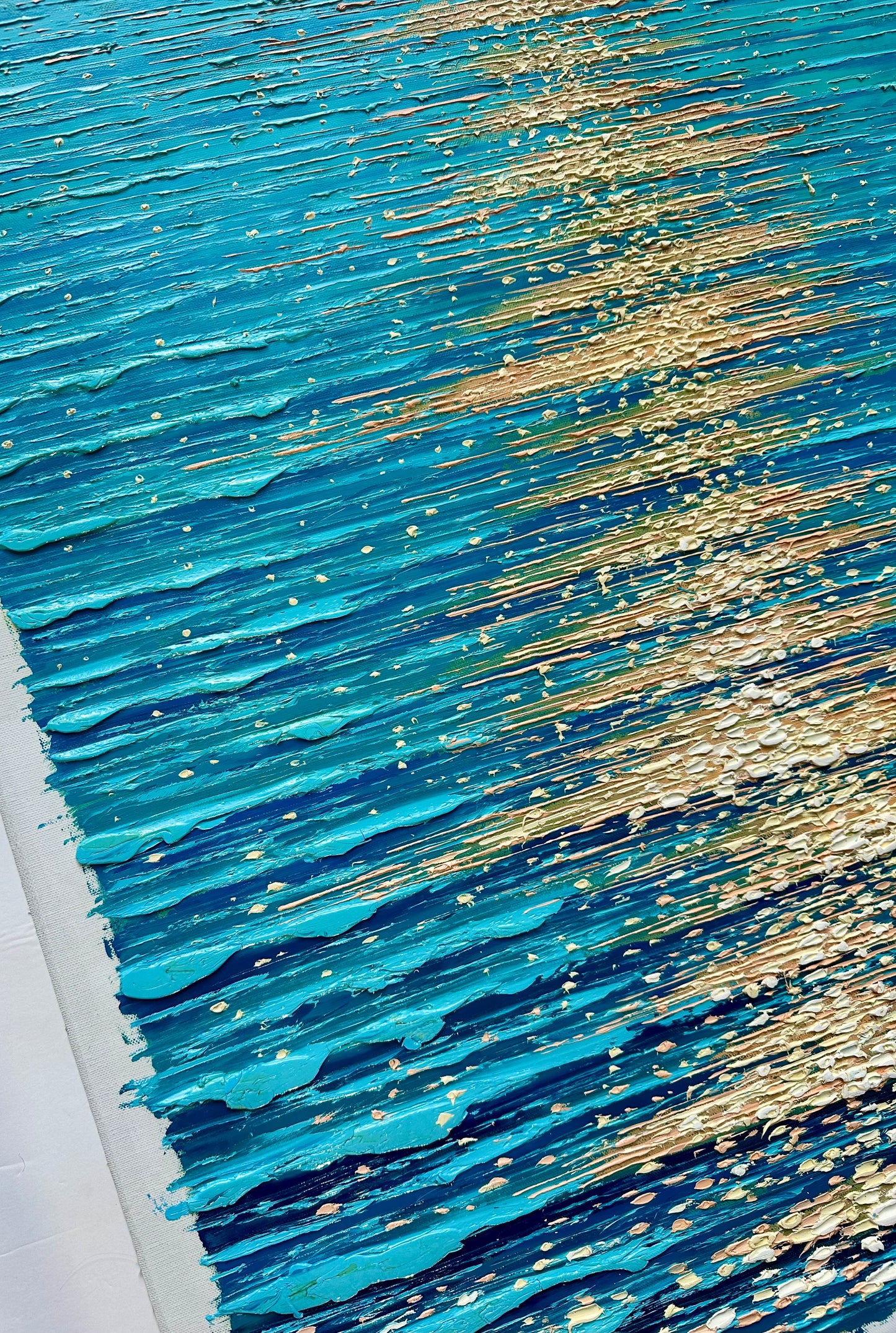 Ocean Shimmer — Seascape Original Oil Painting, Unstretched, by Samuel H. (24" x 36")