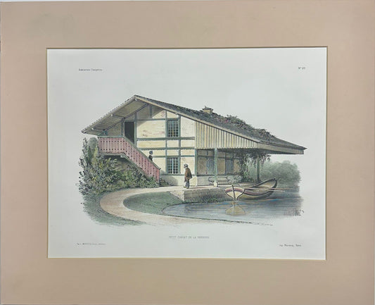 Petit Chalet De La Verrerie Original Lithograph, 1860