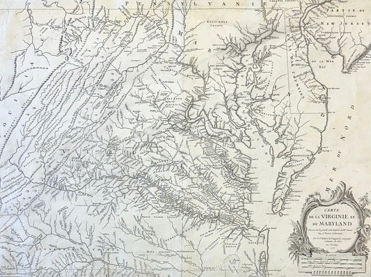 1755 Fry & Jefferson Map of Virginia and Maryland — “Carte de la Virginie et du Maryland” (Thomas Jefferson’s Father as Surveyor)