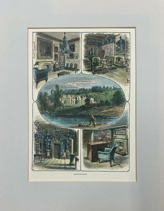Abbotsford House, home of Sir Walter Scott (Scotland) Original Print, 1870