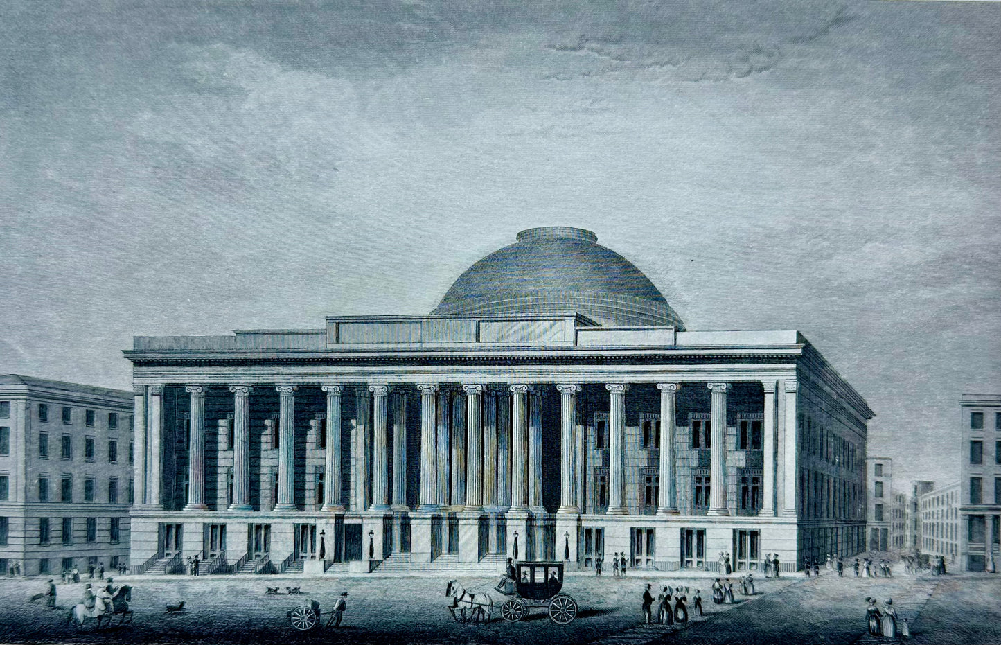 Exchange building in New York City, Original Print, 1850