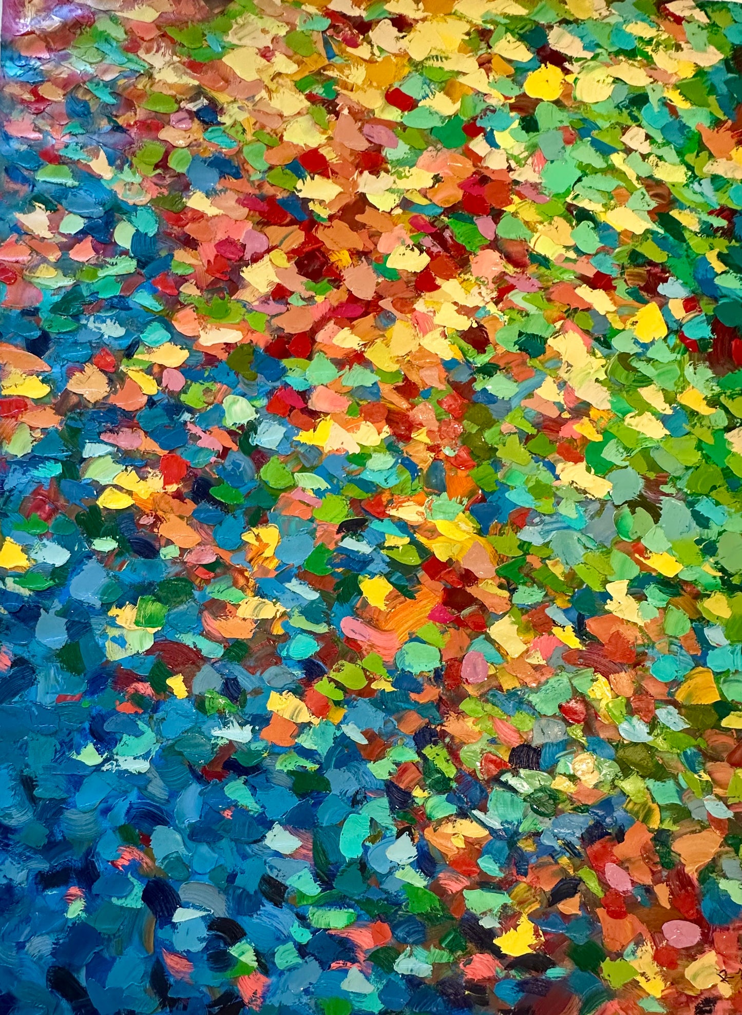 Abstract Painting on Canvas – Textured Palette Knife Style – Unstretched 36 x 48 Large Modern Contemporary Painting on Canvas – Textured Palette Knife Style – Unstretched 36 x 48 Modern Contemporary