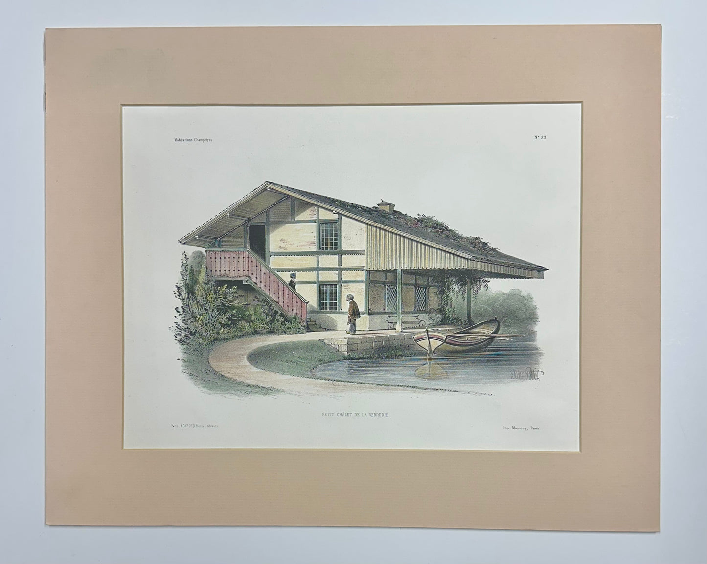 Petit Chalet De La Verrerie Original Lithograph, 1860