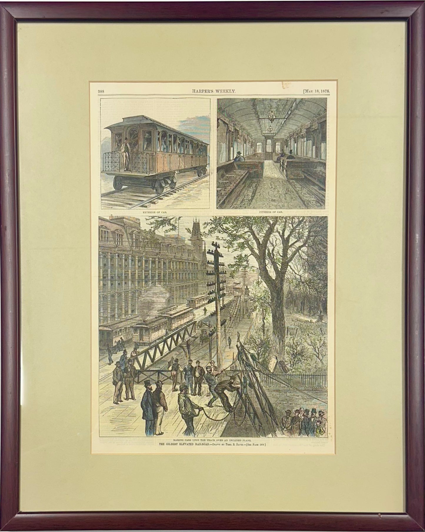 New York City Elevated Train (6th Avenue), 1878 (Framed)
