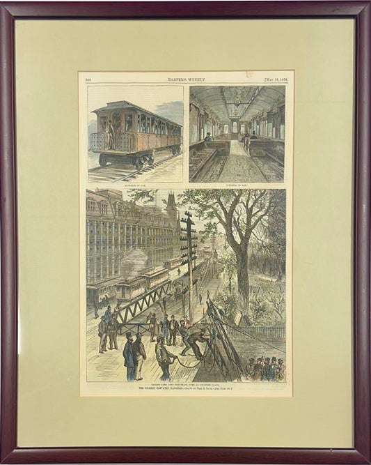 New York City Elevated Train (6th Avenue), 1878 (Framed)