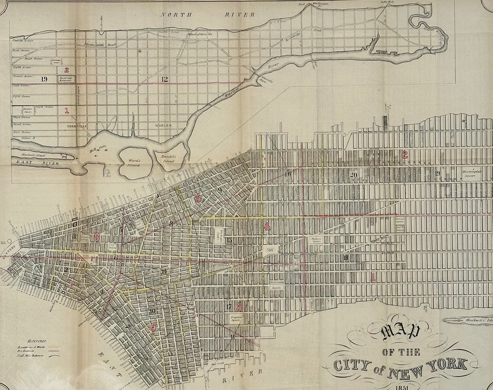 New York City Lithograph, 1851 – Original from Valentine’s Manual (21 × 17¼ in.)