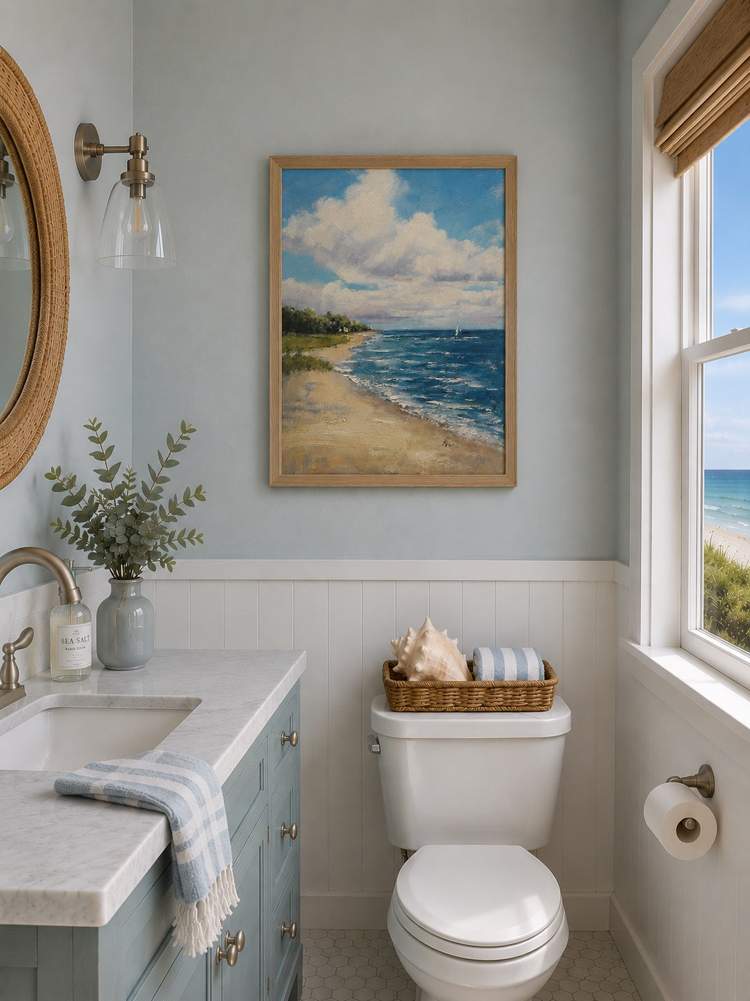 Original Coastal Seascape by Eric Son | Beach Shore Oil Painting 12 x 16"