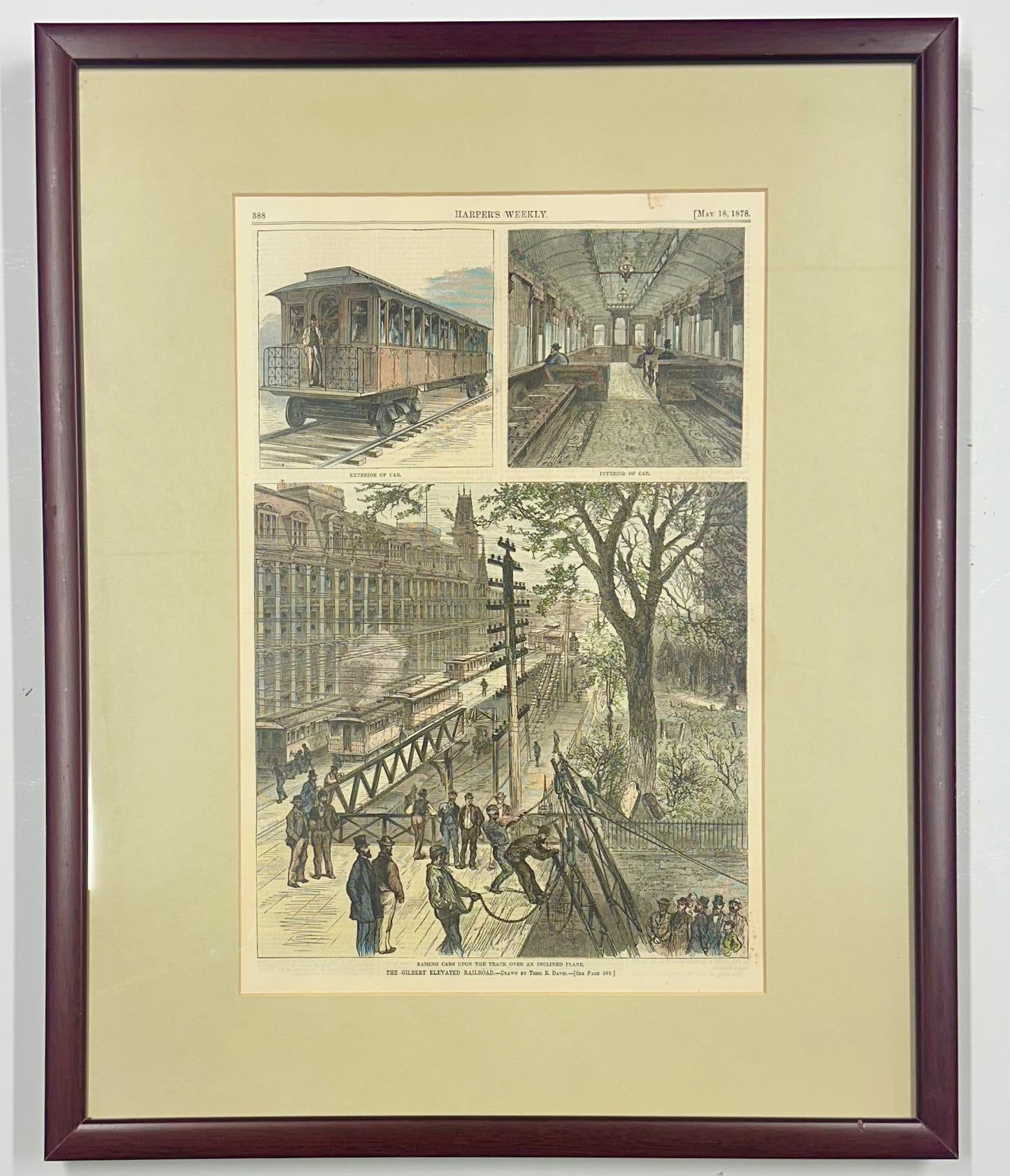 New York City Elevated Train (6th Avenue), 1878 (Framed)