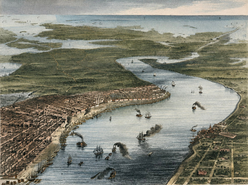 New Orleans, Louisiana and Vicinity Original Steel Engraving, By Ridgway, 1863