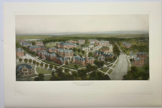 Smith College Engraving, After Richard Rummell, c.1913 — Hand-Colored Print, Large