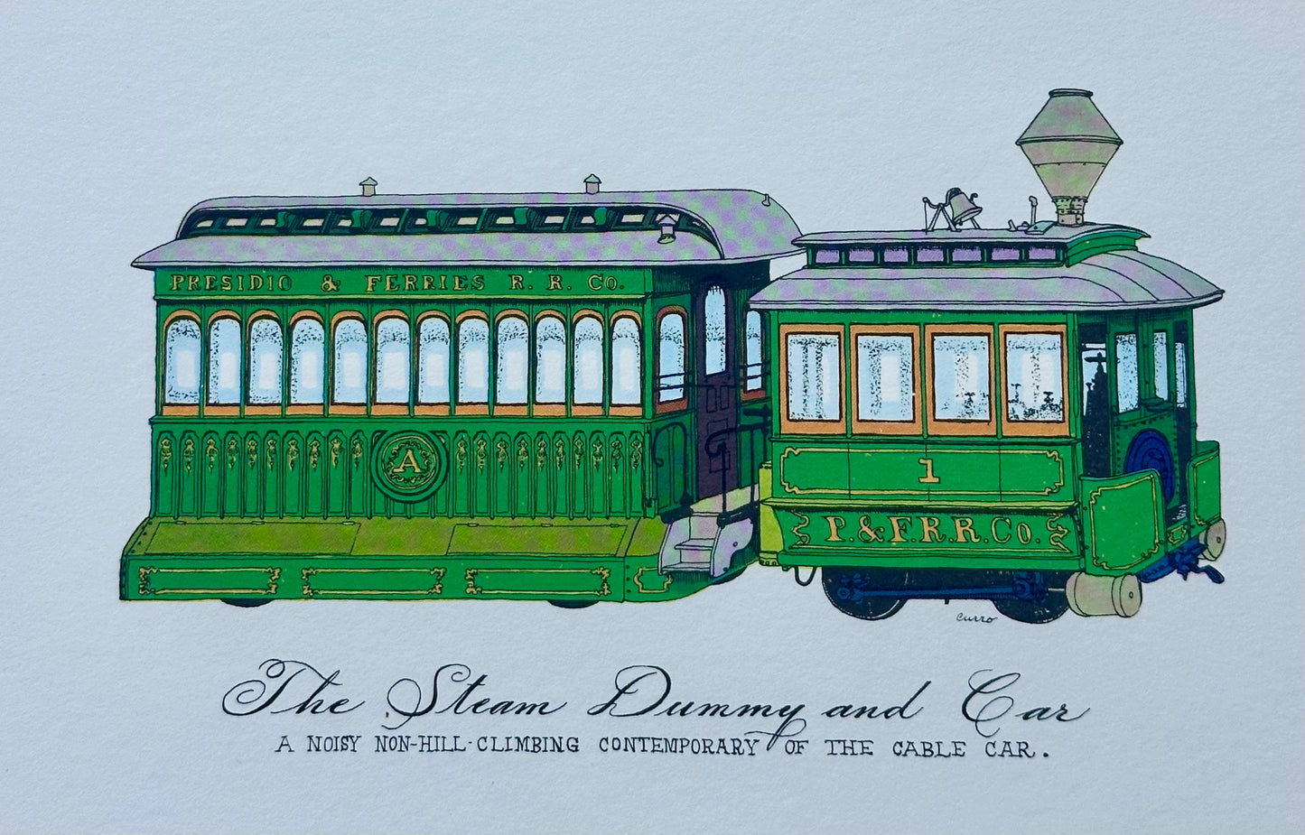 Set of 10 Vintage San Francisco Cable Car & Streetcar Lithograph Prints — Railway & Locomotive Historical Society