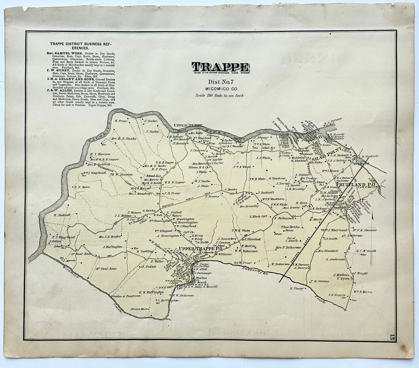 Trappe: Upper Ferry, Shad Point, and Fruitland in Wicomico County, Maryland, 1877