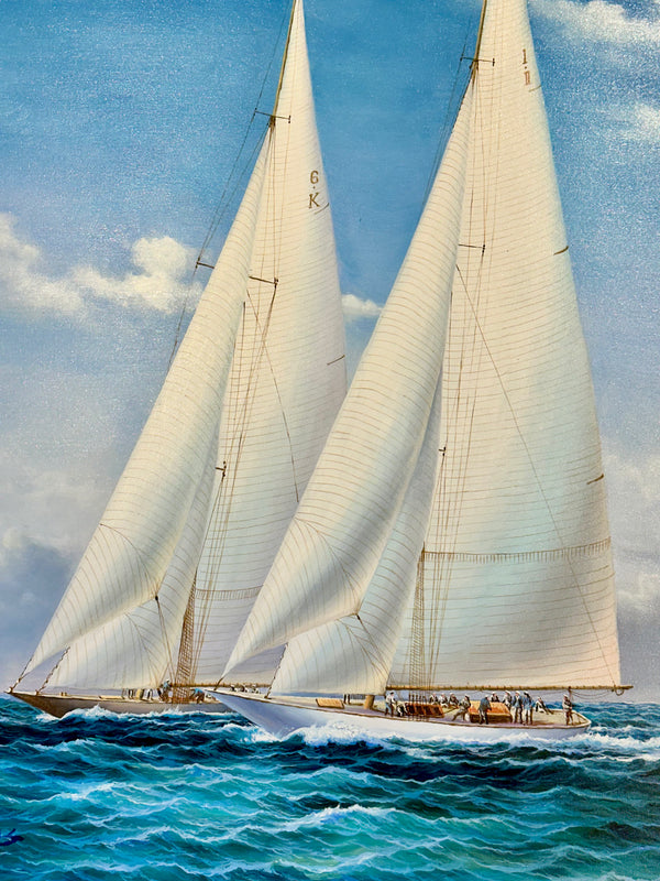 Racing Sailboats Maritime Nautical Seascape Painting by Matt Thomas, 2025
