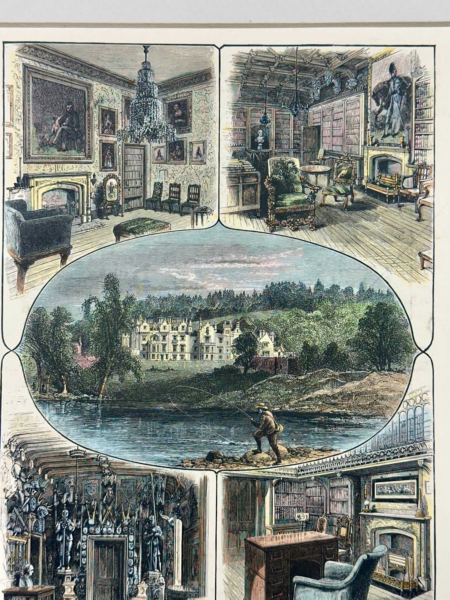 Abbotsford House, home of Sir Walter Scott (Scotland) Original Print, 1870