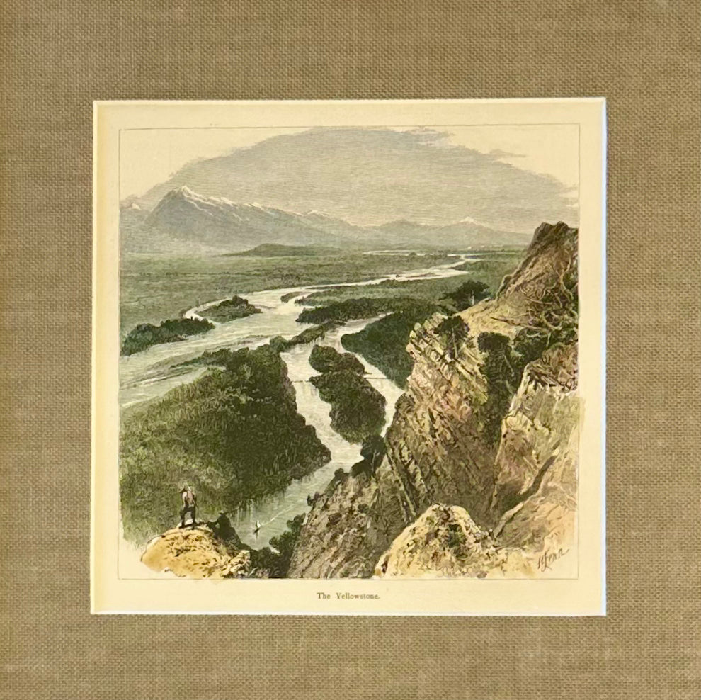 Yellowstone, Wyoming Original Landscape Framed Print, 1872