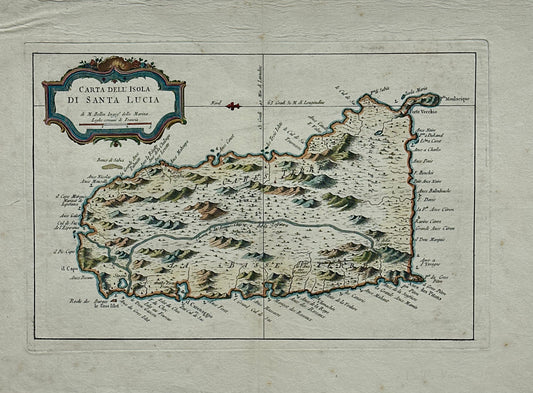 St. Lucia Original map by Jacques Bellin, 1781