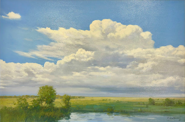 Summer Sky Over the Marsh Original Oil Painting by G. Hodges