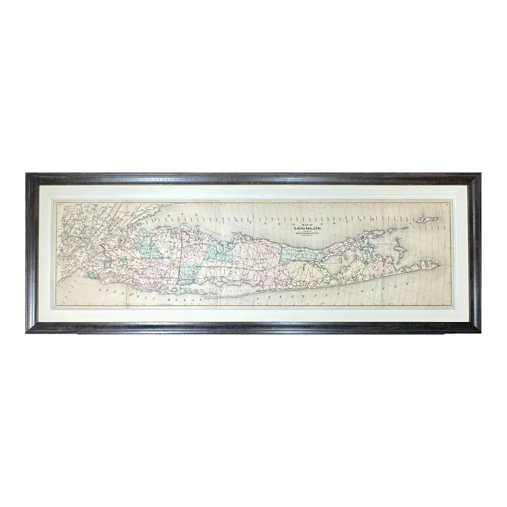 Map of Long Island from Beer's Atlas, 1873 (Framed)
