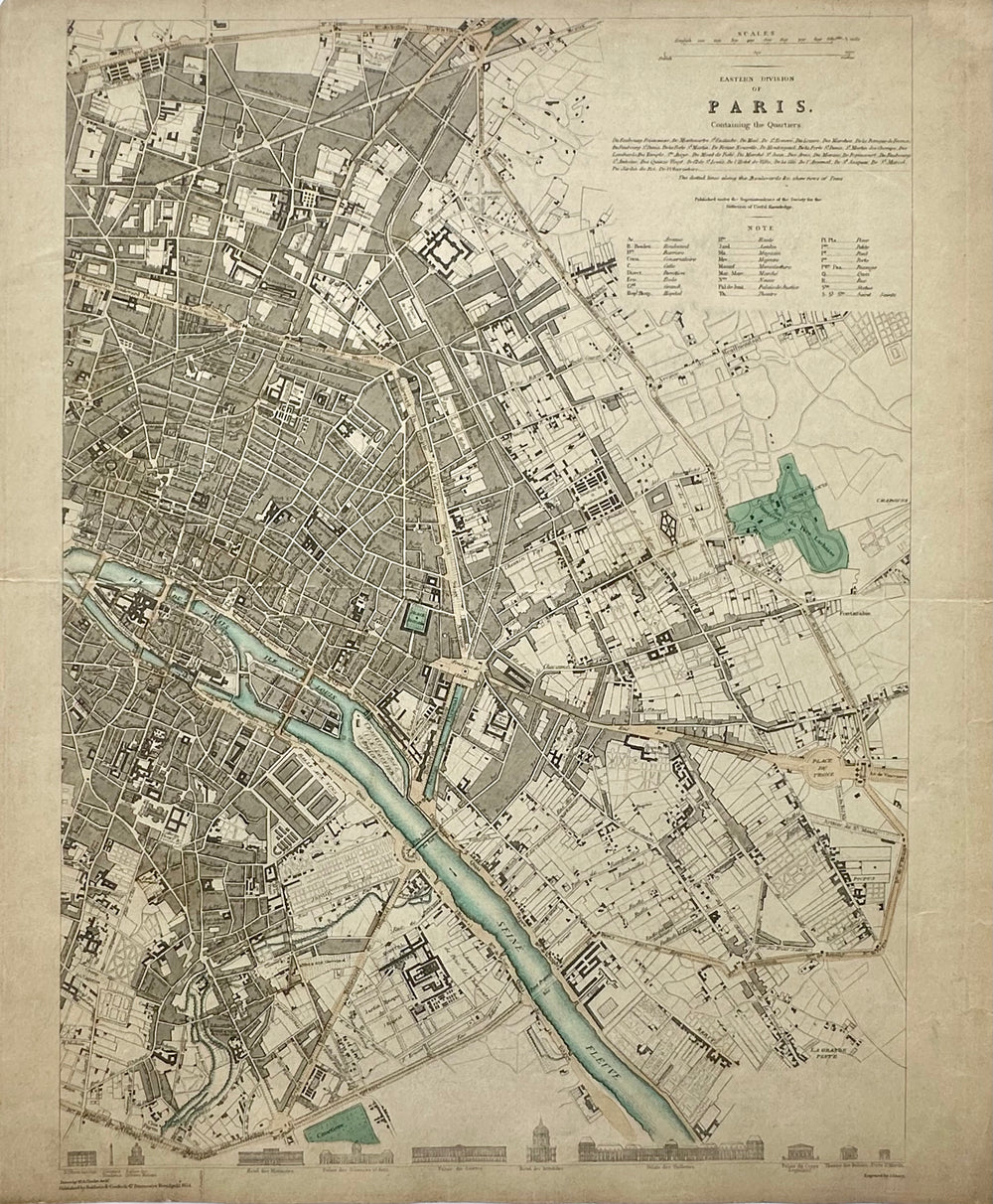 Paris, Eastern Division, Original Map, circa 1834