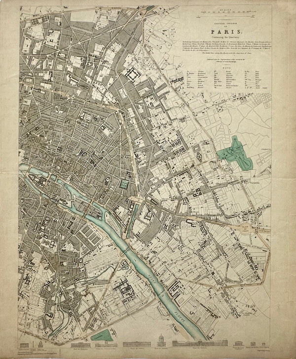 Paris, Eastern Division, Original Map, circa 1834