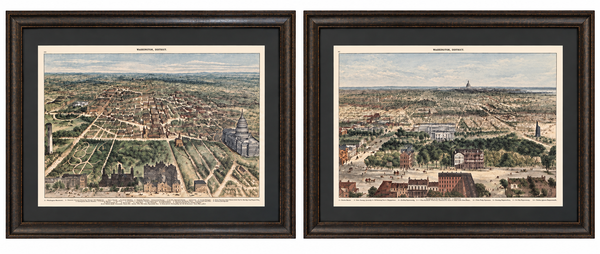 Washington, D.C. and U.S. Capitol from Harper’s Weekly by Theodore R. Davis, 1882 (pair)