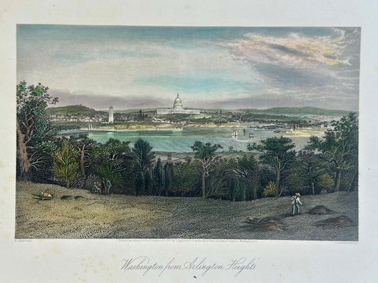 Washington From Arlington Heights, Original Print, 1872