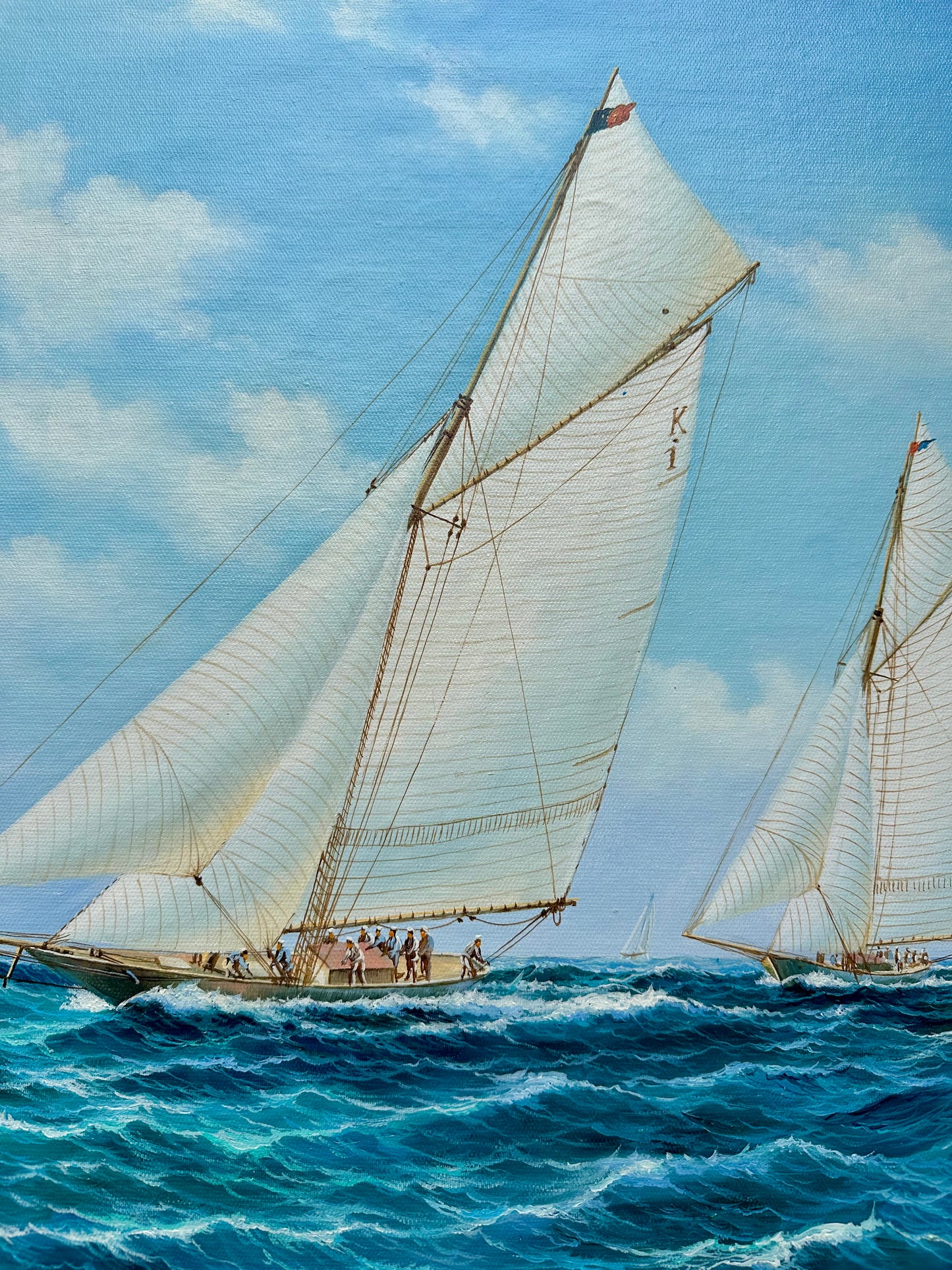 Gaff-Rigged Sailboats Nautical Original Painting, Unstretched by Thomas