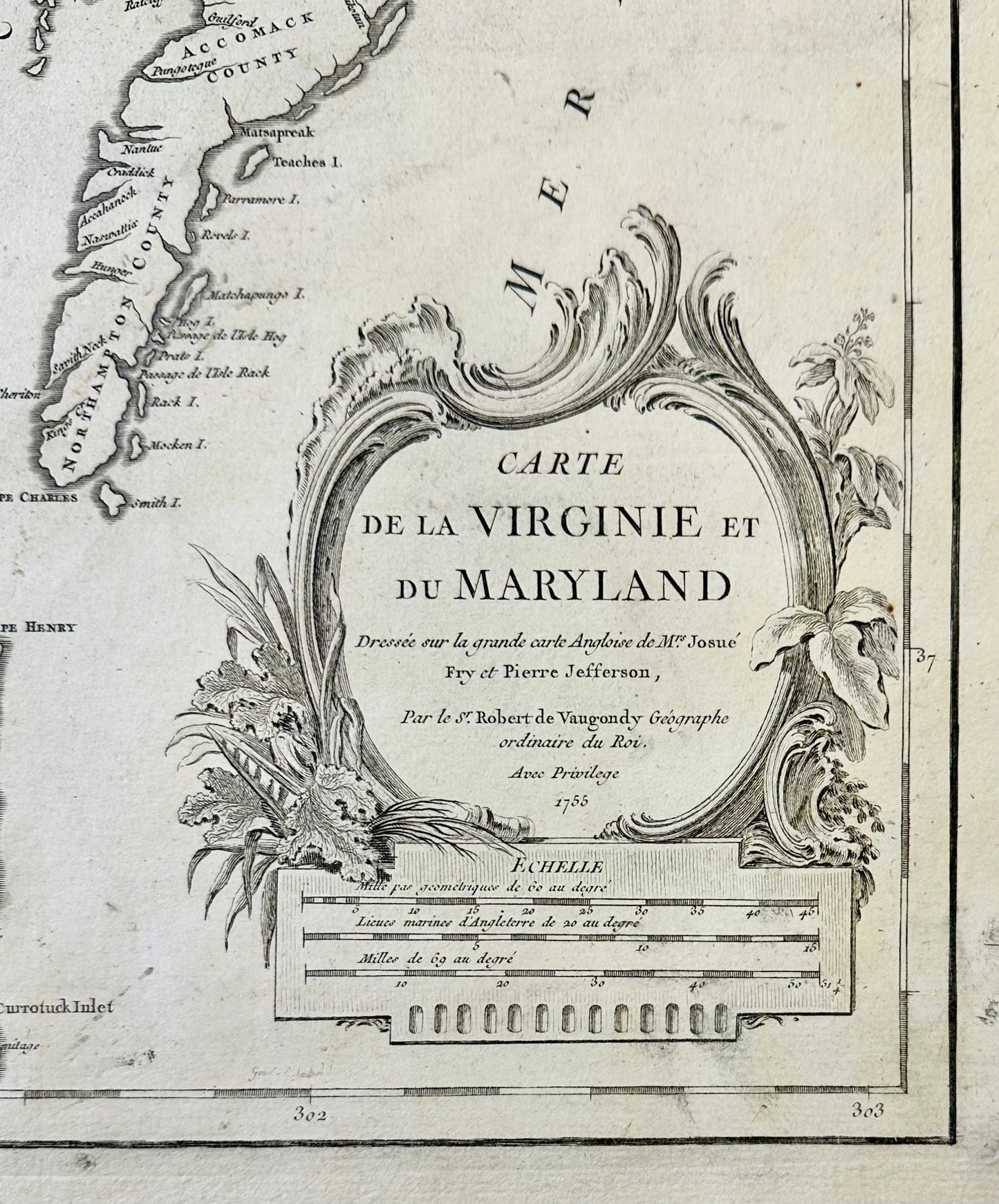 1755 Fry & Jefferson Map of Virginia and Maryland — “Carte de la Virginie et du Maryland” (Thomas Jefferson’s Father as Surveyor)