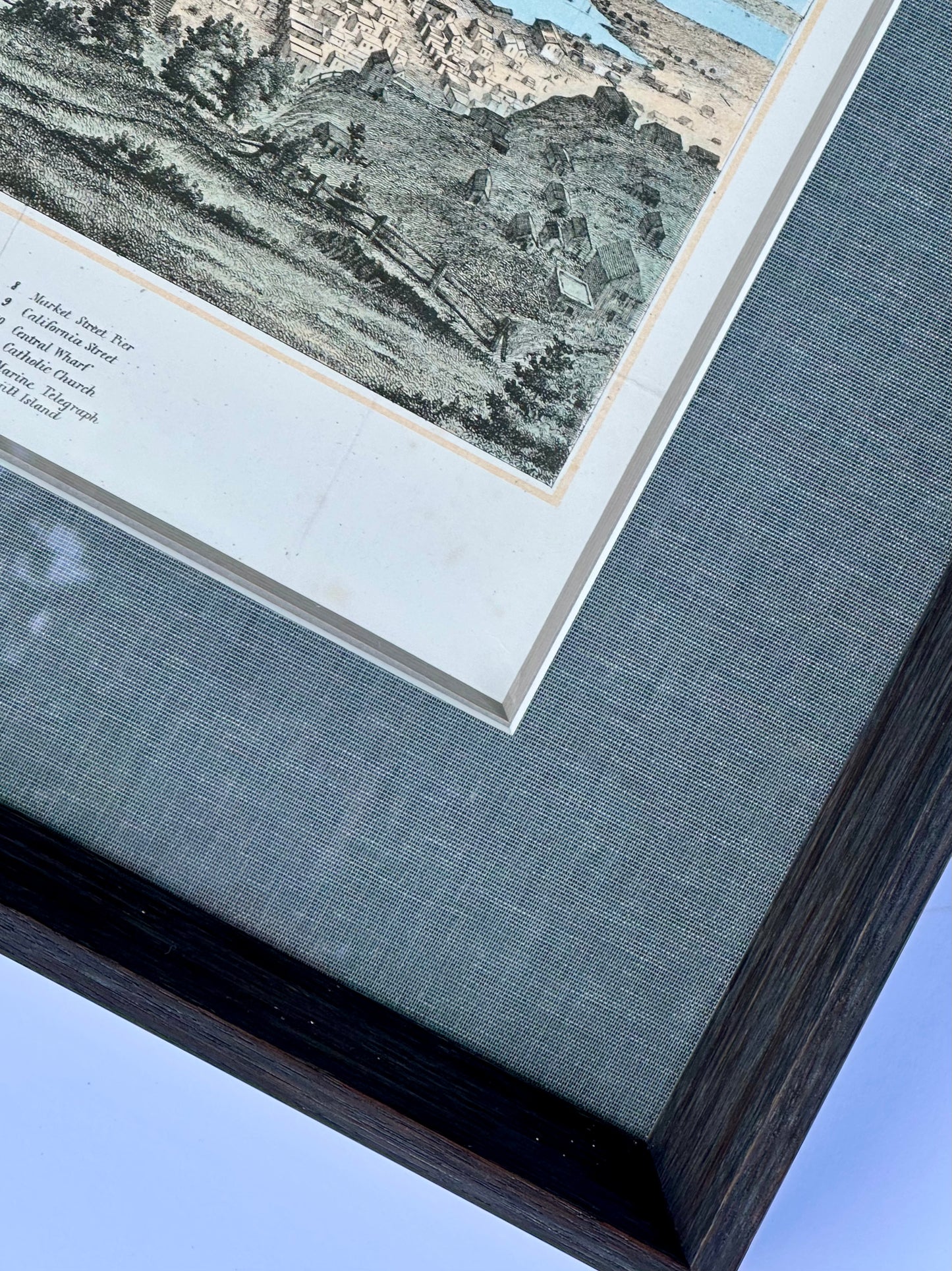 San Francisco City View & North Bay Original Lithograph by Henry Bill, 1856 (Framed)