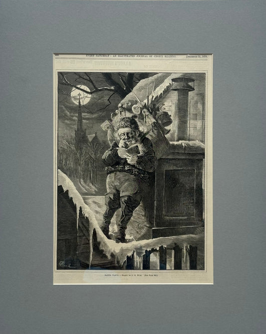 Santa Claus Original Engraving, 1870
