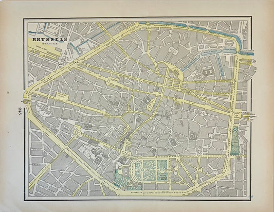 Dublin, Ireland, Original Map by Cram, 1889