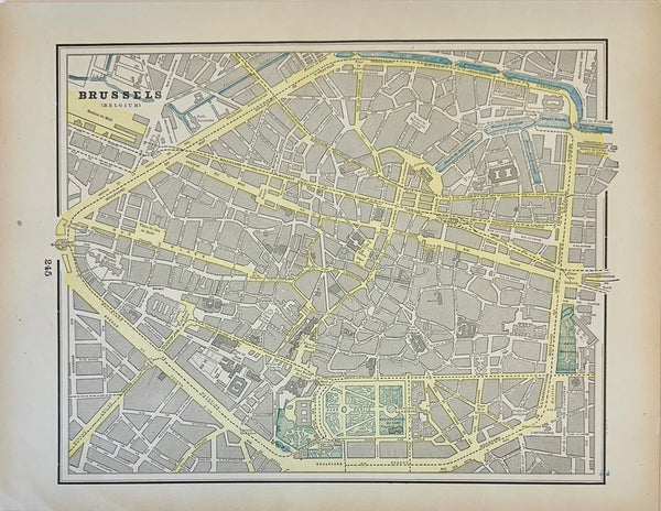 Dublin, Ireland, Original Map by Cram, 1889