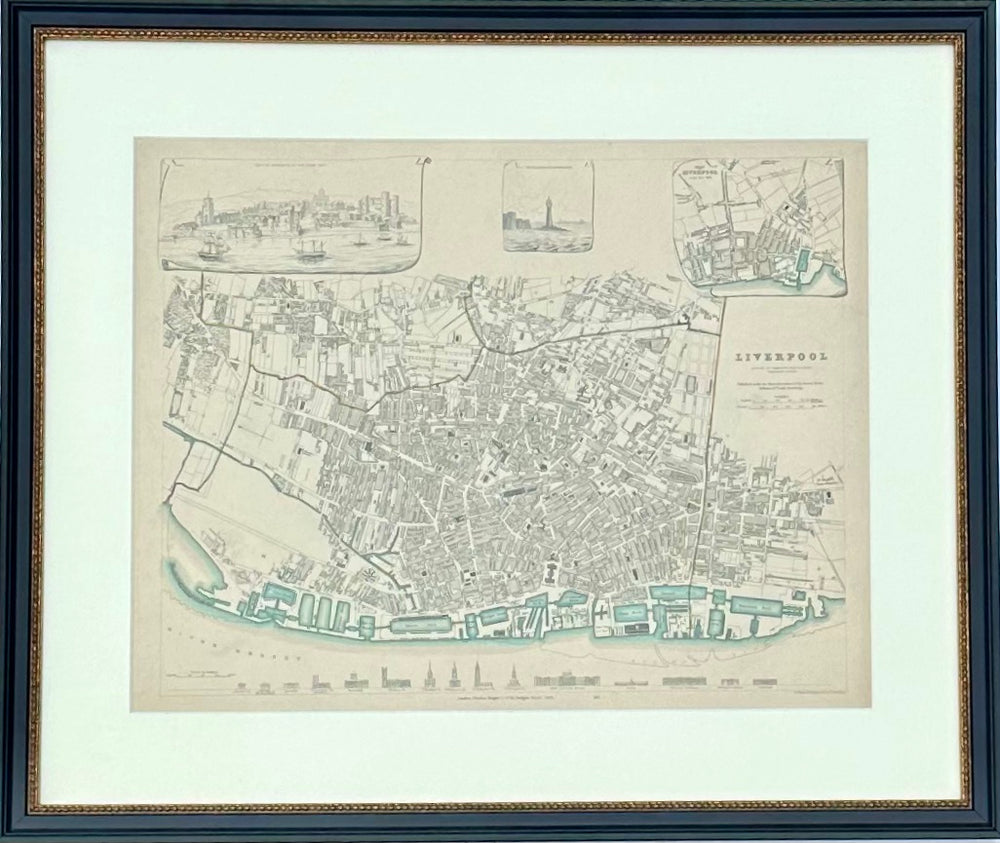 Liverpool, Original Hand Colored Engraving, 1835