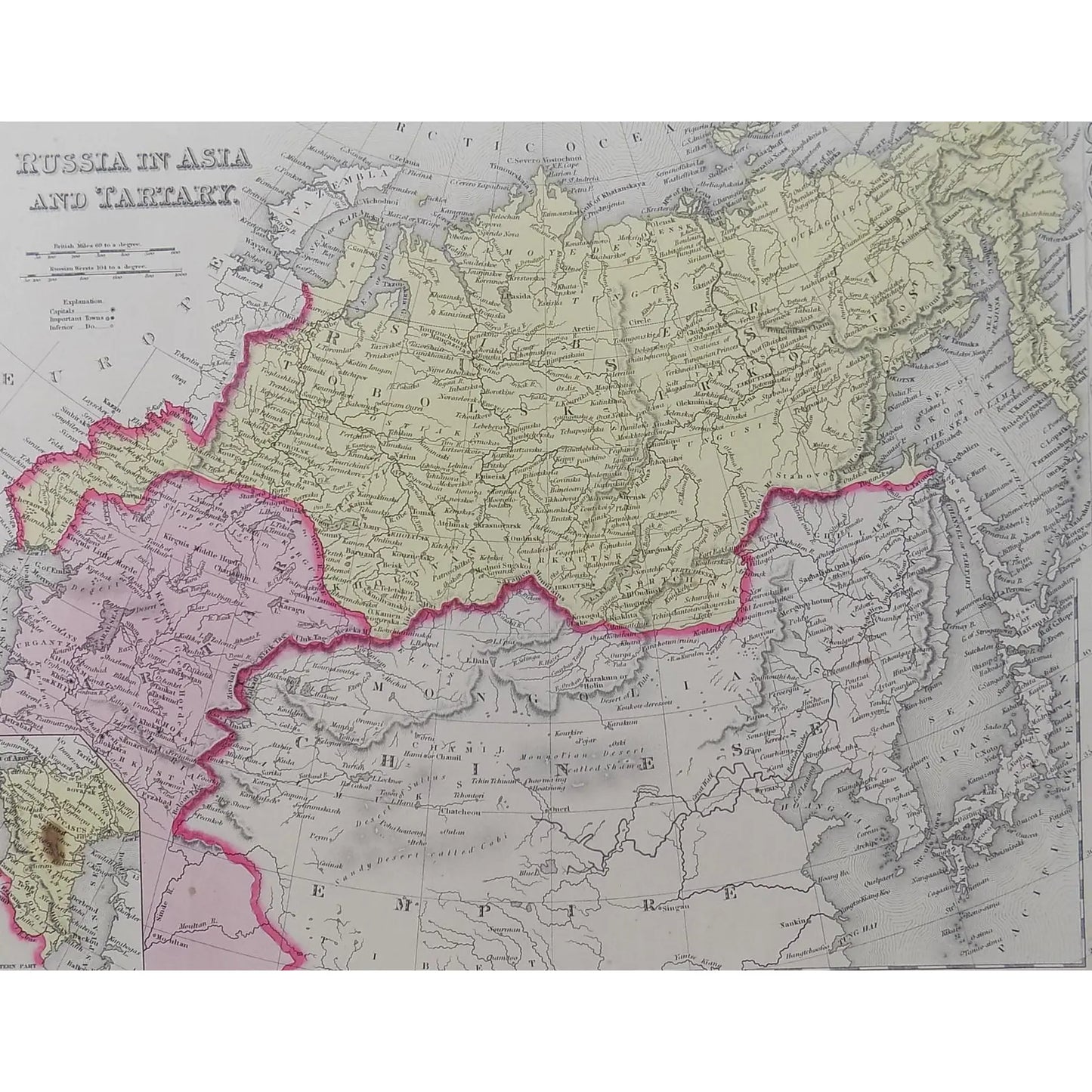 Russia, Tartaria and China, Original Map by Mitchell, 1849