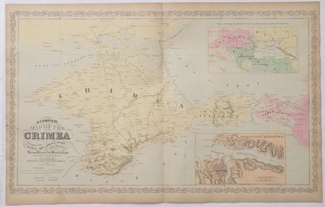 Crimean Map (Sebastopol Harbor) by DeSilver, 1856