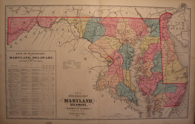Railway Map of Maryland and Delaware