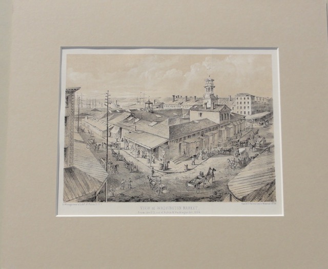 Manhattan: Washington Market at Fulton Street, c. 1861